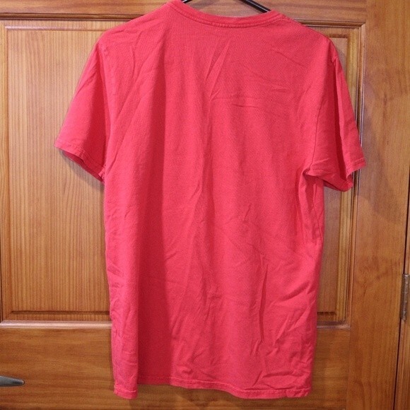 B&H Co Red Spellout Providence Raised Flocked Text TShirt Large - Picture 6 of 13